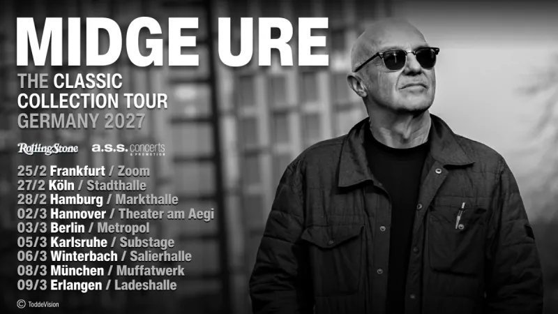 szene-Radar - Midge Ure - "The Classic Collection" - Tour Germany 2027, Substage  in Karlsruhe
