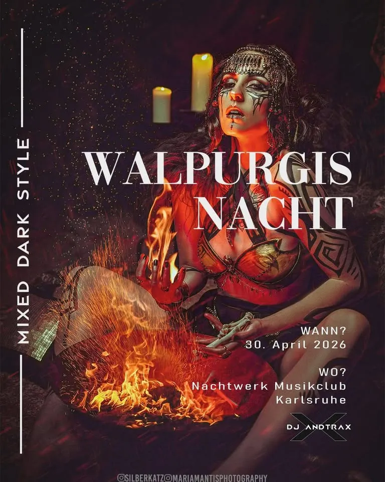 szene-Radar - Gothic Walpurgisnacht 2026 mit DJ AndTraX, Nachtwerk  in Karlsruhe