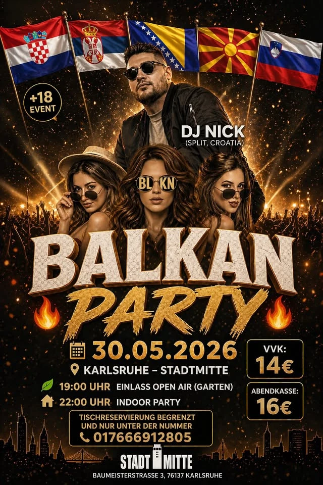 szene-Radar - Balkan Party feat. DJ Nick (Split), Die Stadtmitte  in Karlsruhe