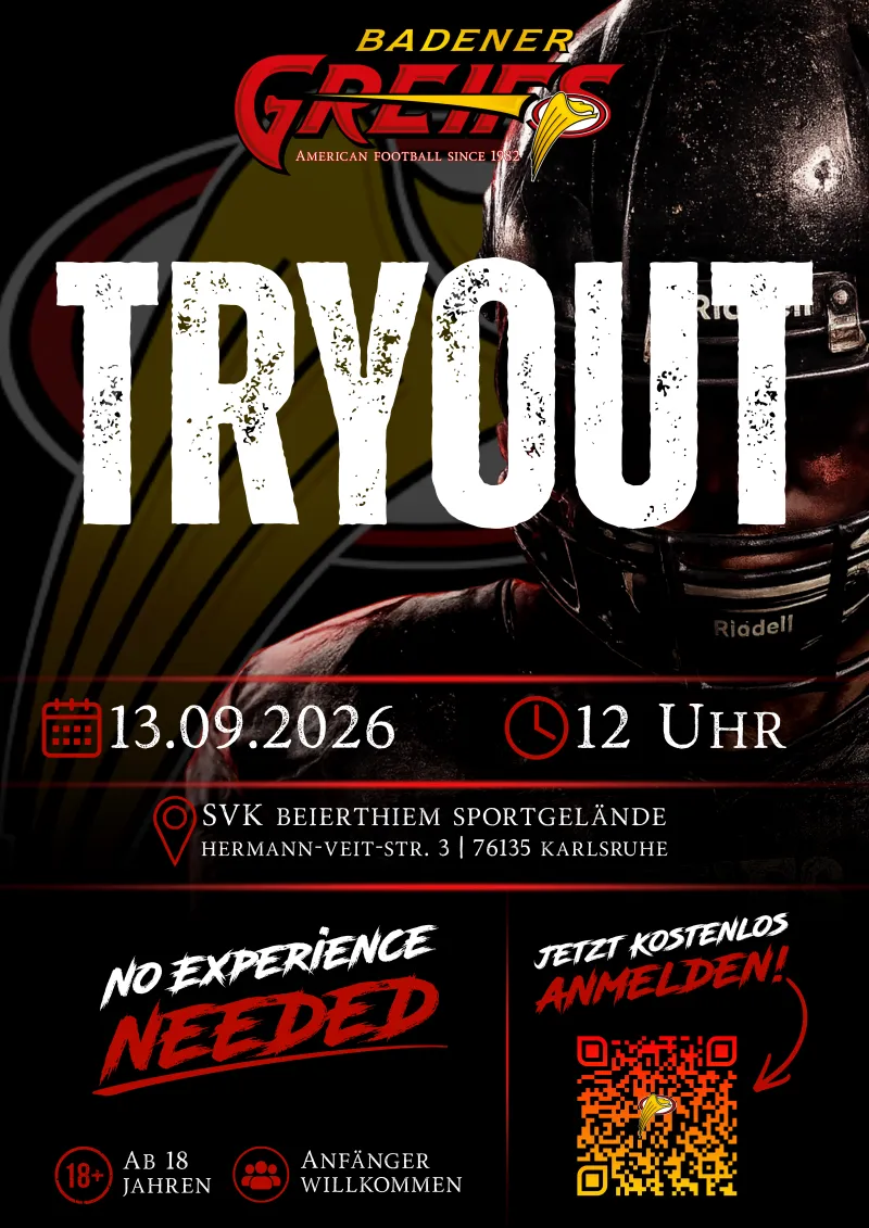 szene-Radar - American Football Tryout der BAdener Greifs, Wechselnde Orte  in Karlsruhe