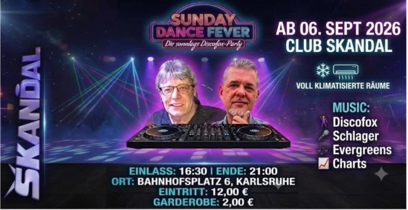 szene-Radar - Die Sonntags Discofox Party, Club Skandal  in Karlsruhe