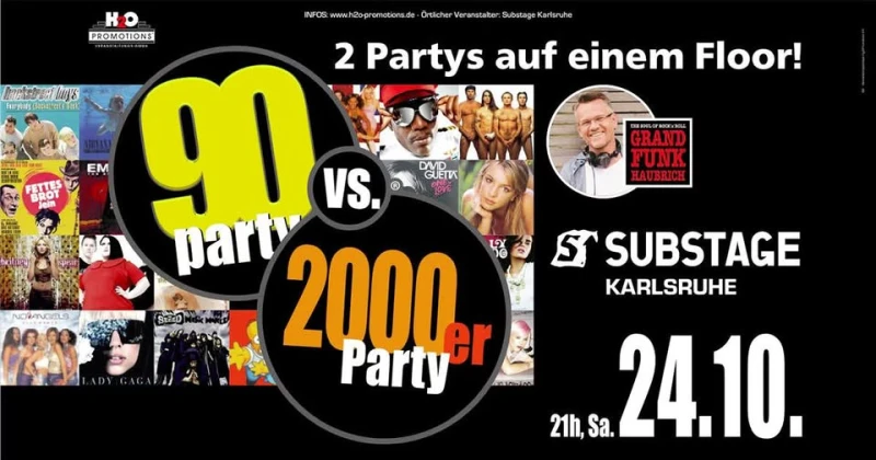 szene-Radar - 90ER VS. 2000ER PARTY, Substage  in Karlsruhe